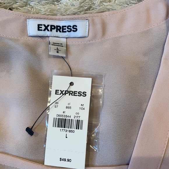 Express, Portofino long sleeve top, pale pink, new with tags, Size L - Picture 3 of 4